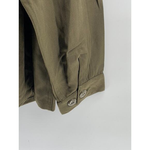 HEERESEIGENTUM Men's Vintage Olive Green Button-Up Long Sleeve Slama Shirt SZ M - Picture 8 of 12